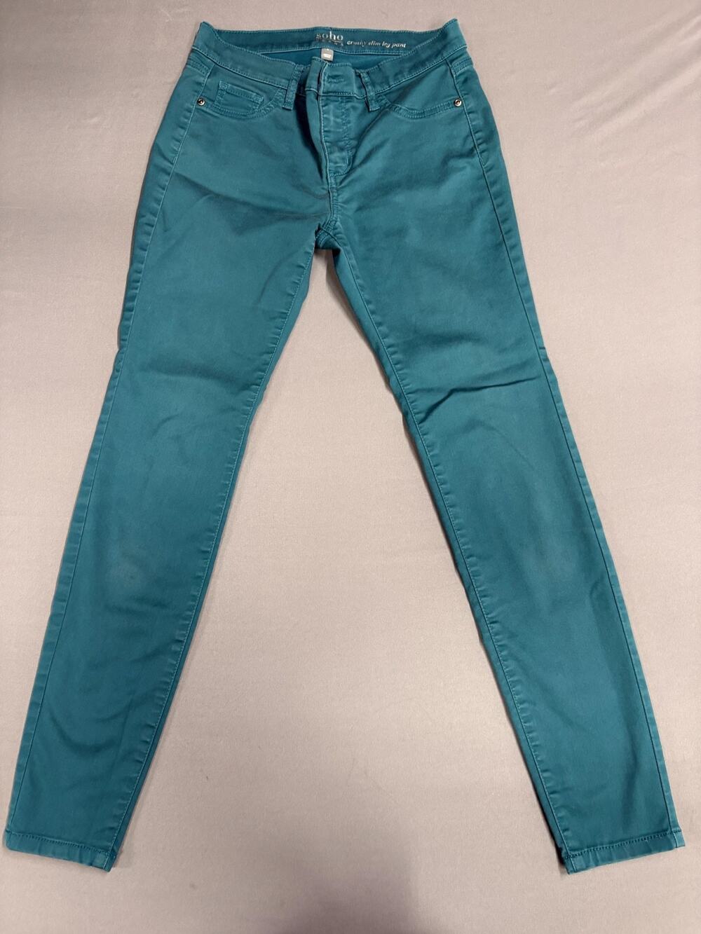 Soho New York & Company Women’s Teal Pants Size 4 Slim Straight Career Office S